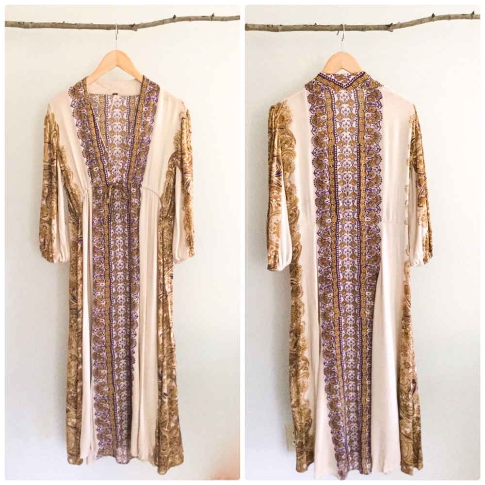 Free People Boho V Neck Maxi Dress